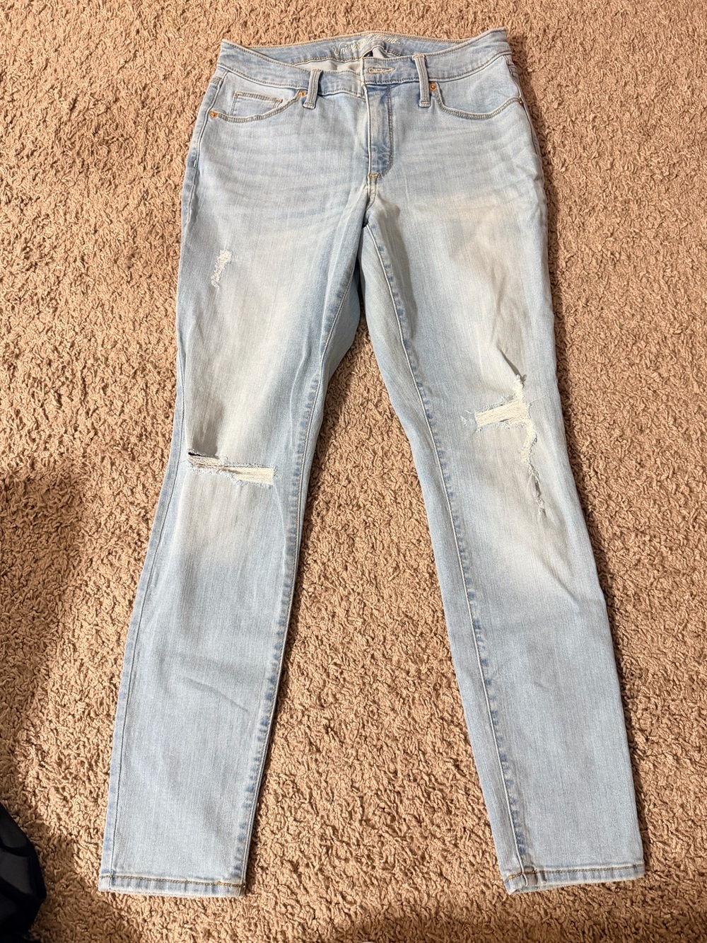Target Women's Light Blue Distressed Skinny Jeans